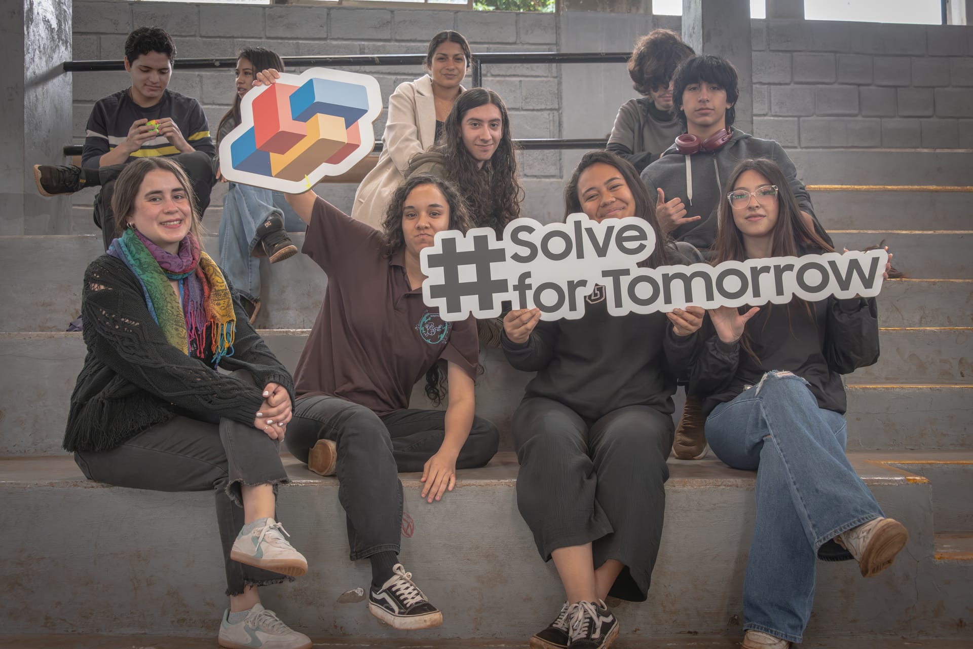 Estudiantes participando en Samsung Solve for Tomorrow